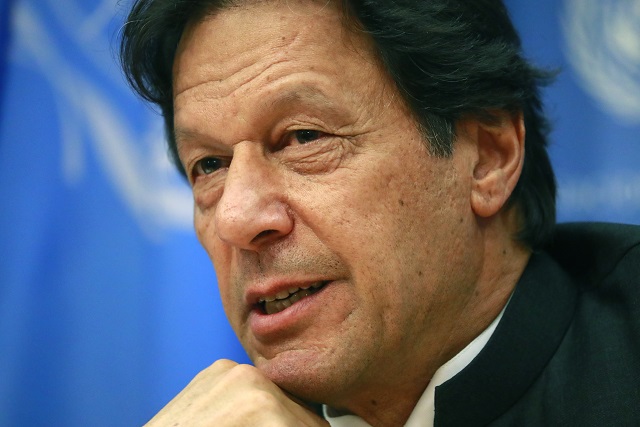Prime Minister Imran Kahn speaks during a news conference held on the sidelines of the 74th session of the United Nations General Assembly at UN headquarters in New York City. PHOTO: REUTERS