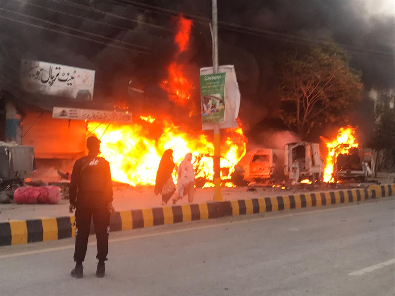 Explosion site in Quetta. PHOTO: EXPRESS
