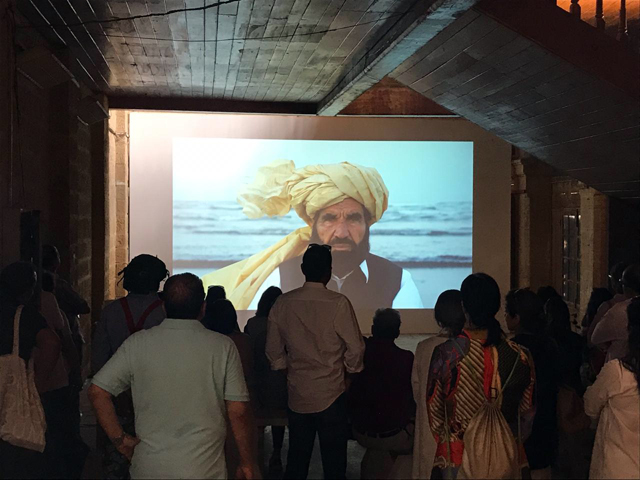 Art installation depicting ‘story of 444 killings by Rao Anwar' forcibly shut down at Ferere Hall. PHOTO: EXPRESS