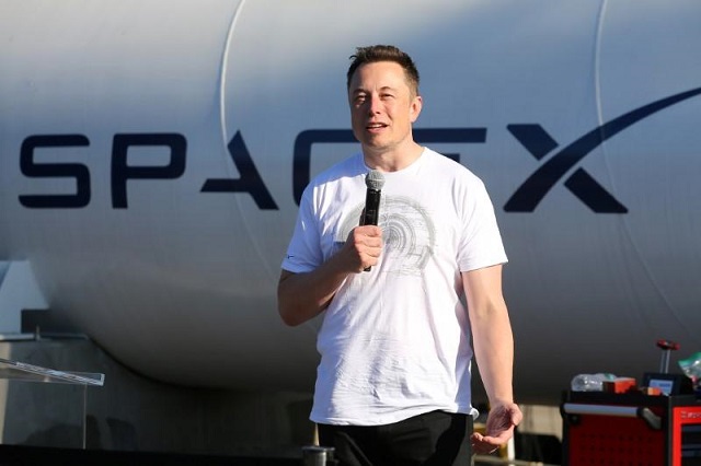 Elon Musk, founder, CEO and lead designer at SpaceX and co-founder of Tesla, speaks at the SpaceX Hyperloop Pod Competition II in Hawthorne, California, US, August 27, 2017.
PHOTO: REUTERS