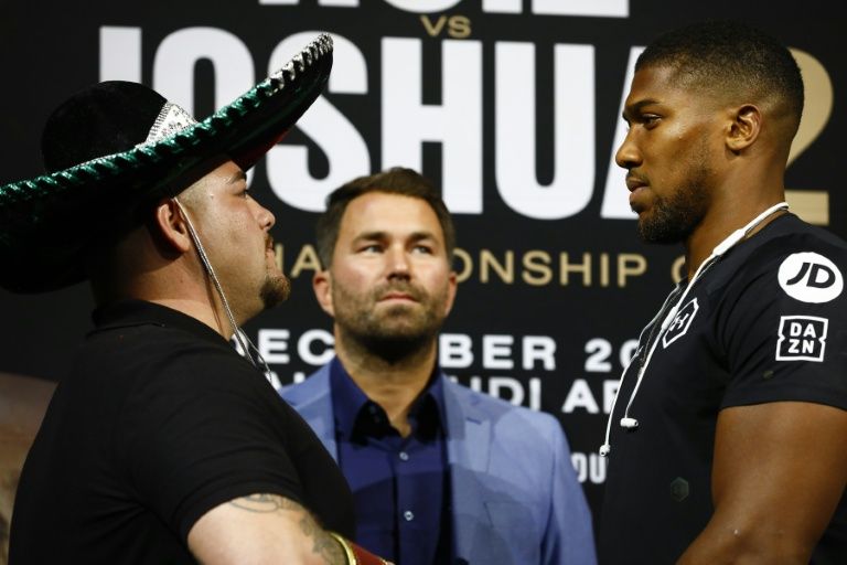 The pair will fight the rematch on Saturday in Diriyah, in a hotly-anticipated contest dubbed "Clash on the Dunes". PHOTO: AFP