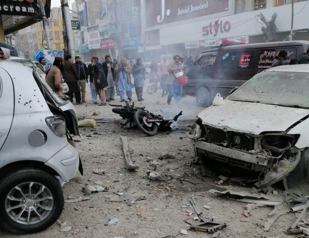 The blast occurred on Sharea Iqbal. PHOTO: EXPRESS