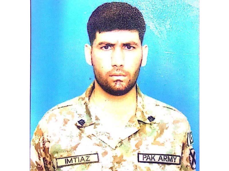 Sepoy Imtiaz Ali, 30, resident of Pabbi village in Nowshera District. PHOTO: ISPR