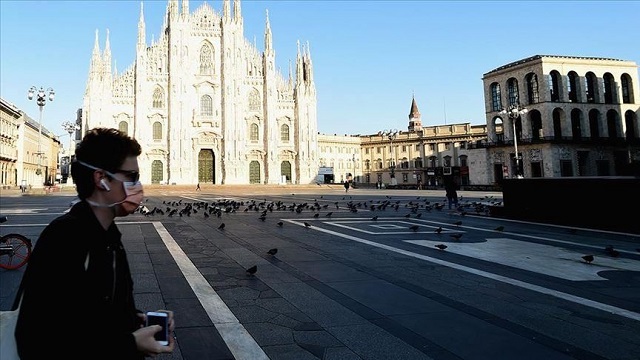 Italy's premier Giuseppe Conte addressed parliament on Wednesday afternoon to respond to increasing criticism over the government's measures to contain the virus. PHOTO: AA