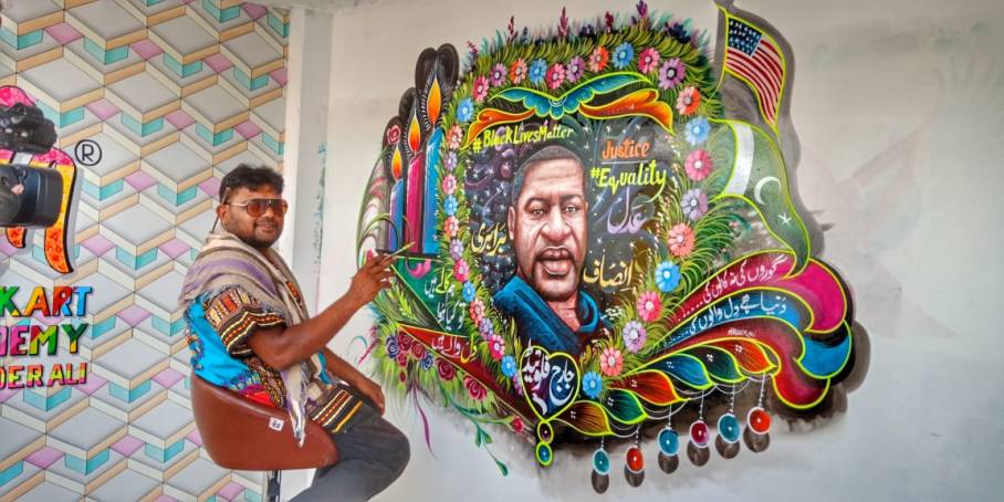 Pakistani Truck Artist Honours George Floyd With Stunning Mural