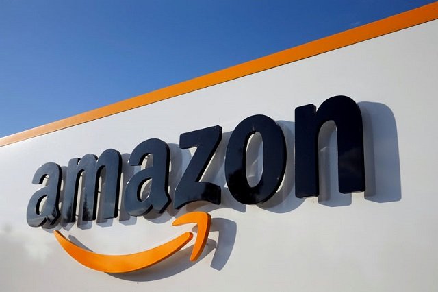The Amazon logo at the company's logistics centre in Boves, France. PHOTO: REUTERS/File