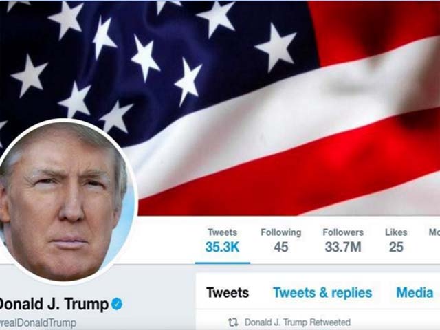 President Donald Trump's Twitter account as seen on July 11, 2017. PHOTO: REUTERS
