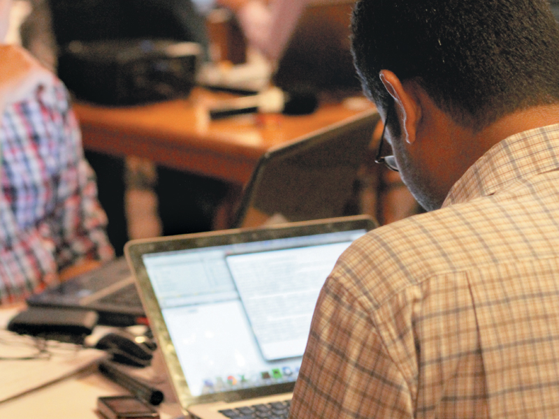 During the two-day event, teams will brainstorm civic problems and come up with web, mobile, and SMS solutions. PHOTO: AYESHA MIR/EXPRESS/FILE