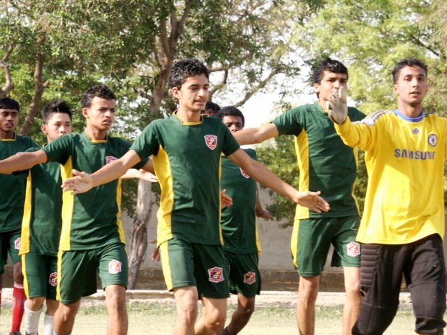 Under-18 players warm up before training. PHOTO: ATHAR KHAN/ EXPRESS