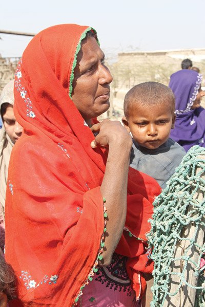 The women and children of Haji Yusuf Katiyar village have been left to fend for themselves. PHOTO: AYSHA SALEEM/EXPRESS