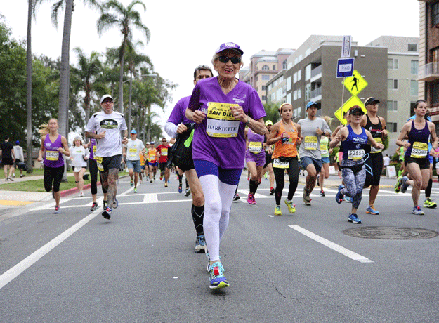 Thompson, the two-time cancer survivor runs to raise money to fight leukemia and lymphoma. PHOTO: REUTERS